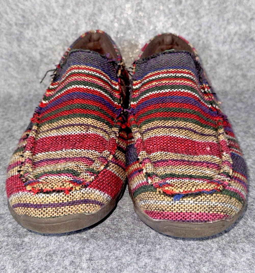 Roper Multicolor Textile Comfort Slip On Loafers Shoes Western Women's Sz 7